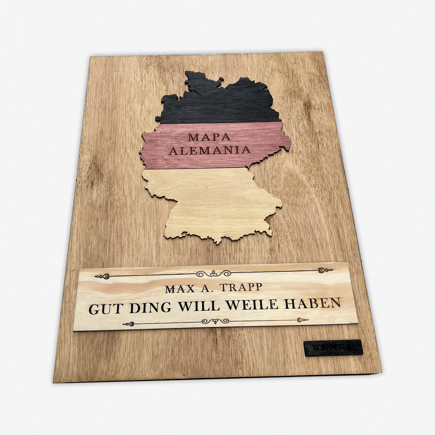 MAPA DE ALEMANIA DE MADERA 3D