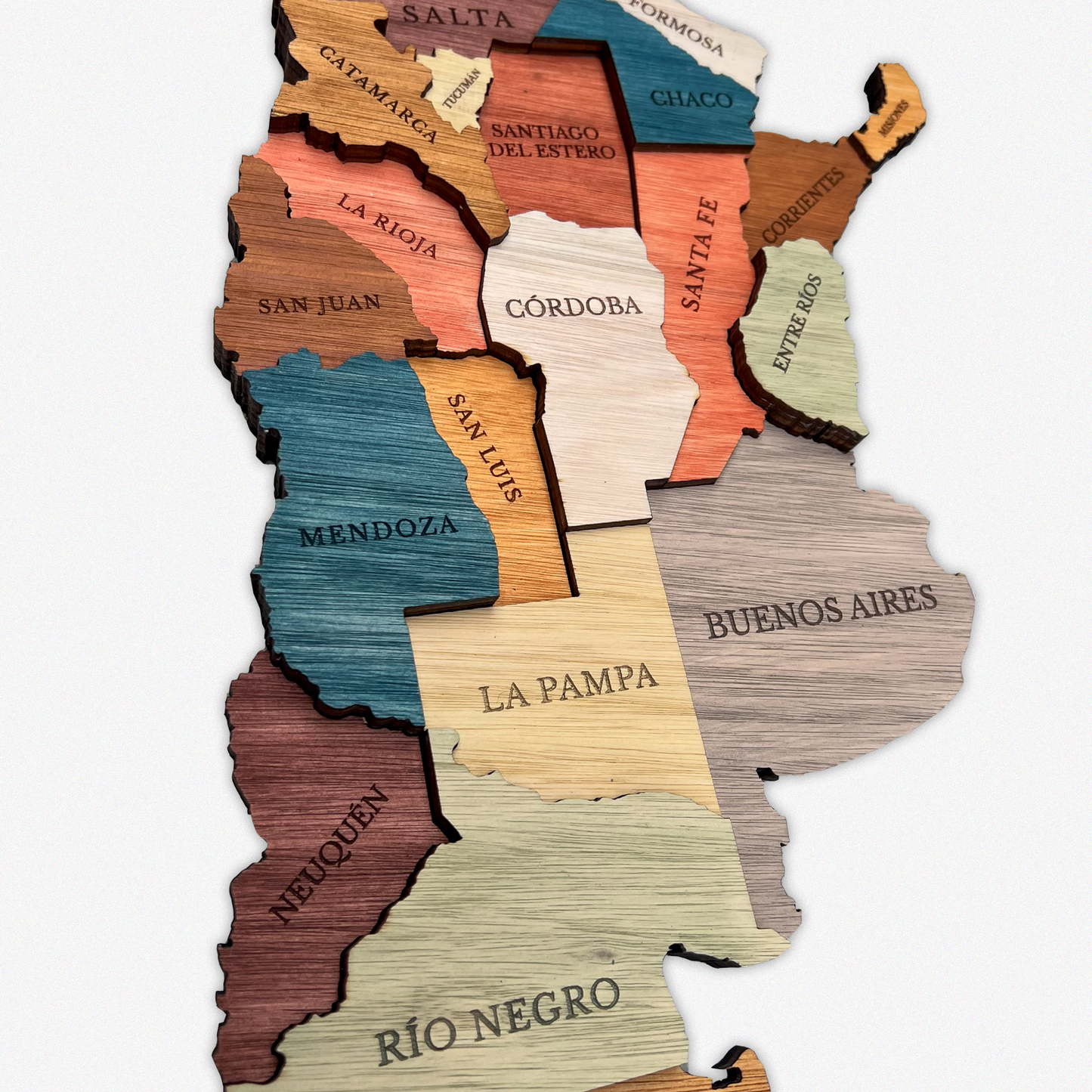 MAPA DE ARGENTINA DE MADERA 3D