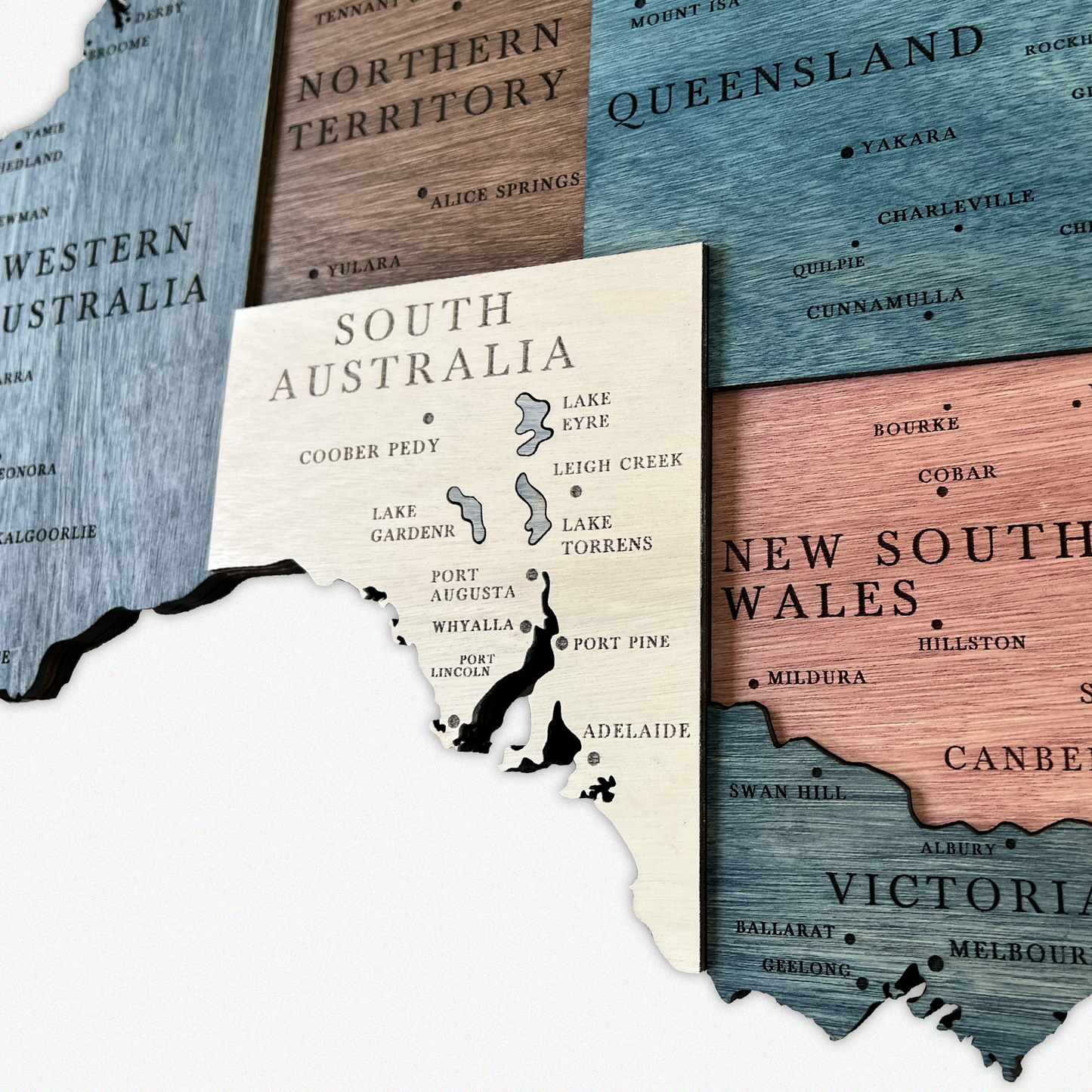 MAPA DE AUSTRALIA DE MADERA 3D