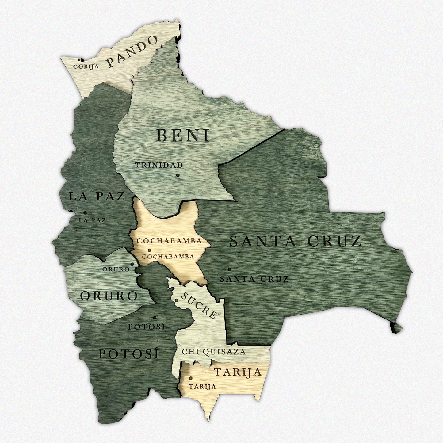 MAPA DE BOLIVIA DE MADERA 3D