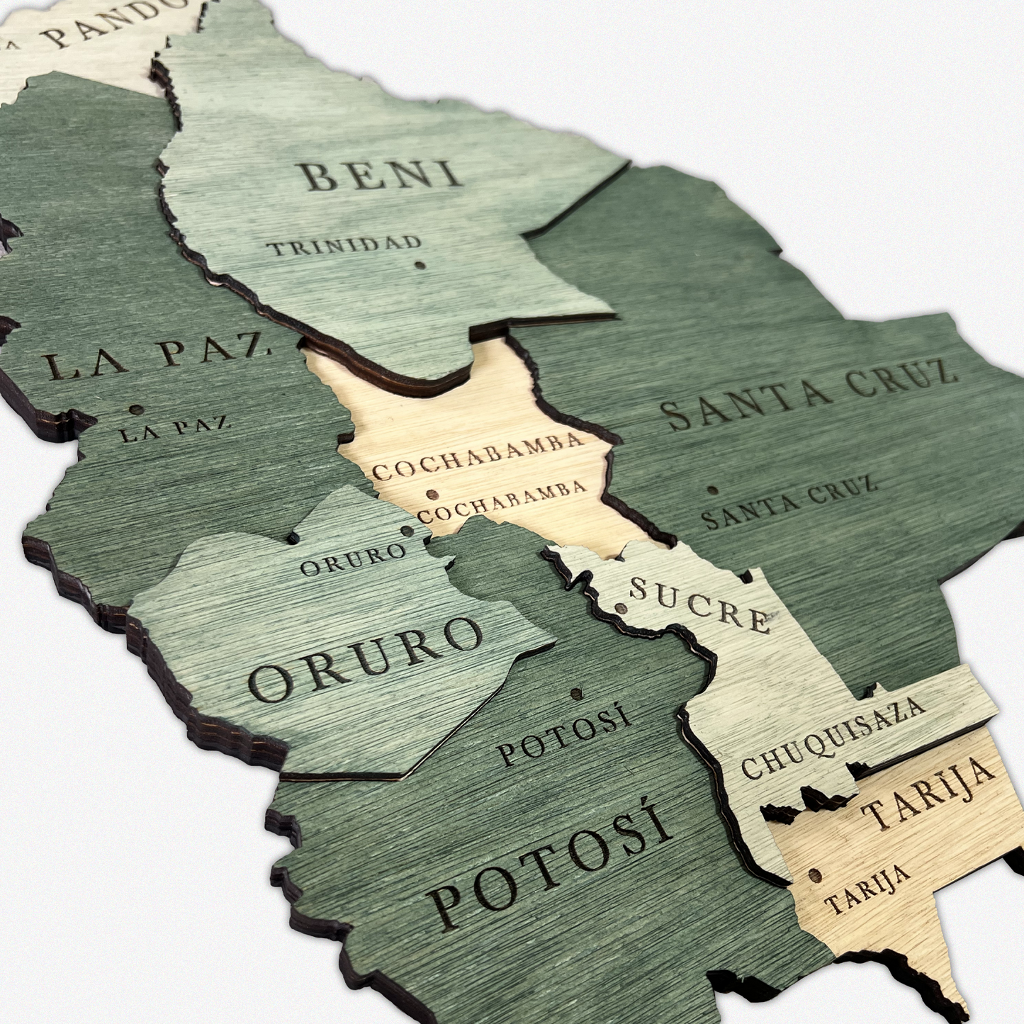 MAPA DE BOLIVIA DE MADERA 3D