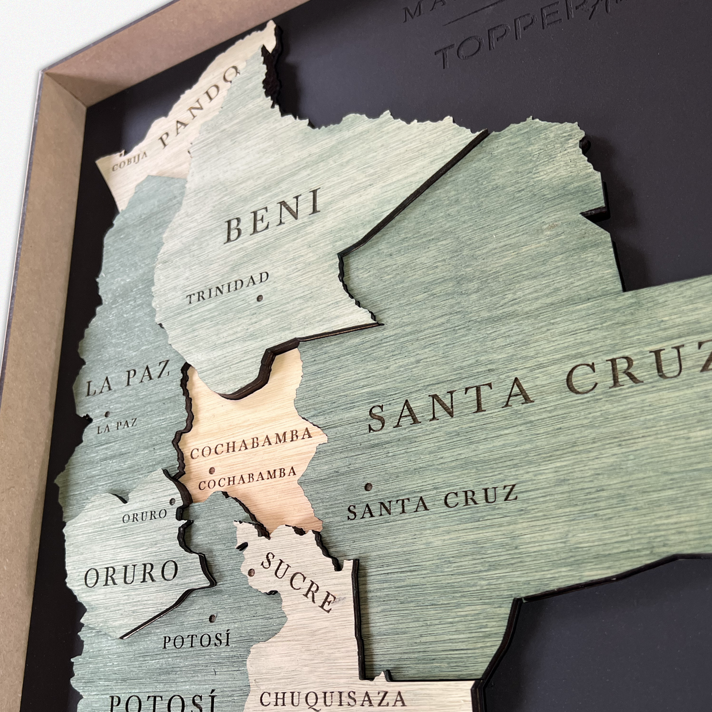 MAPA DE BOLIVIA DE MADERA 3D