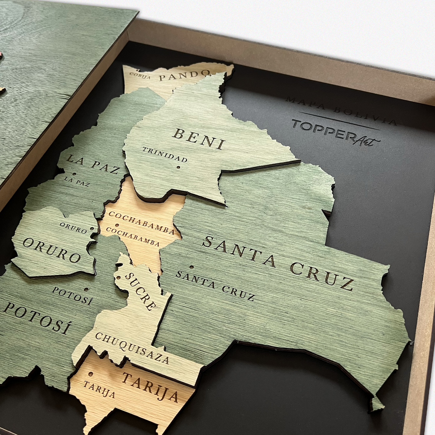 MAPA DE BOLIVIA DE MADERA 3D