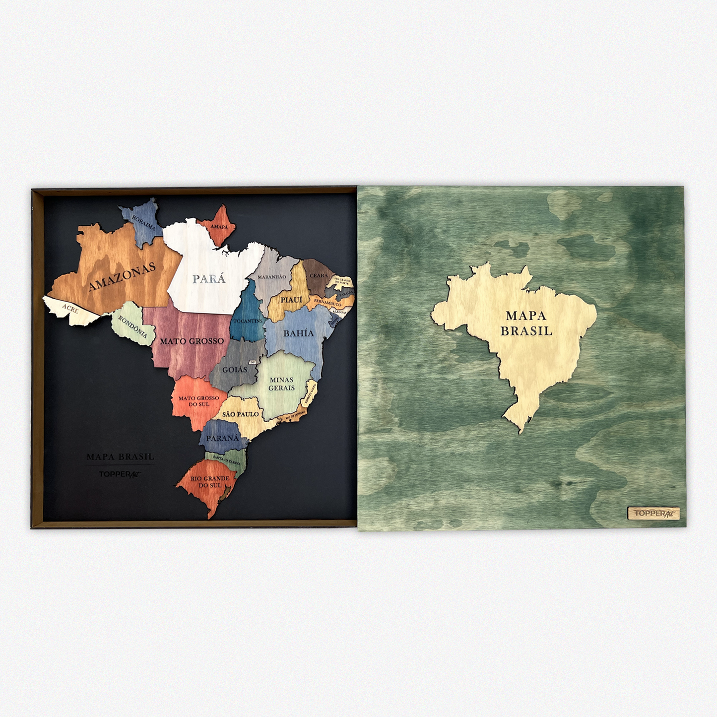 MAPA DE BRASIL DE MADERA 3D