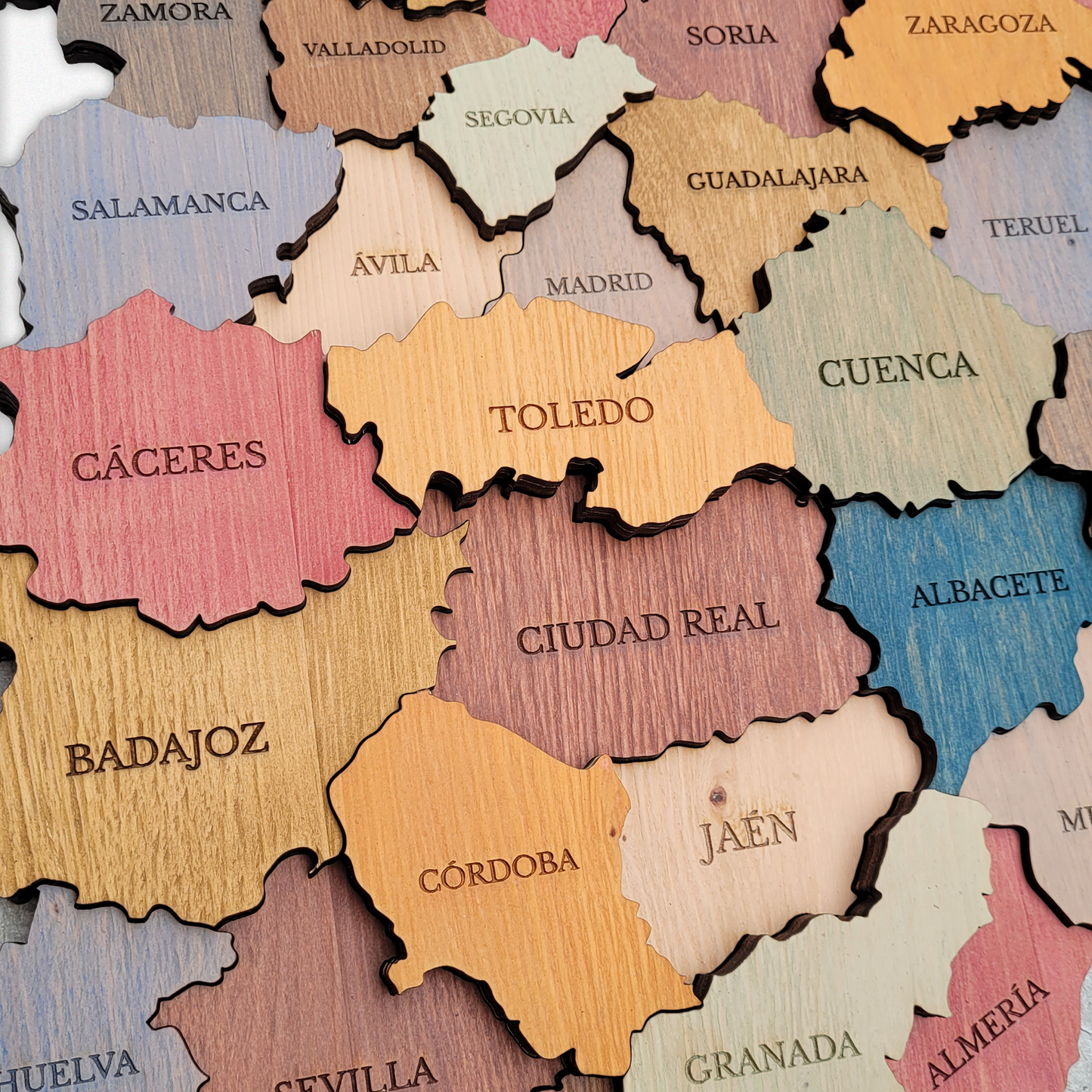 MAPA DE ESPAÑA DE MADERA 3D
