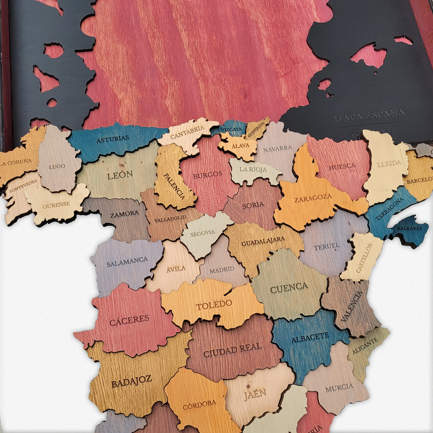MAPA DE ESPAÑA DE MADERA 3D