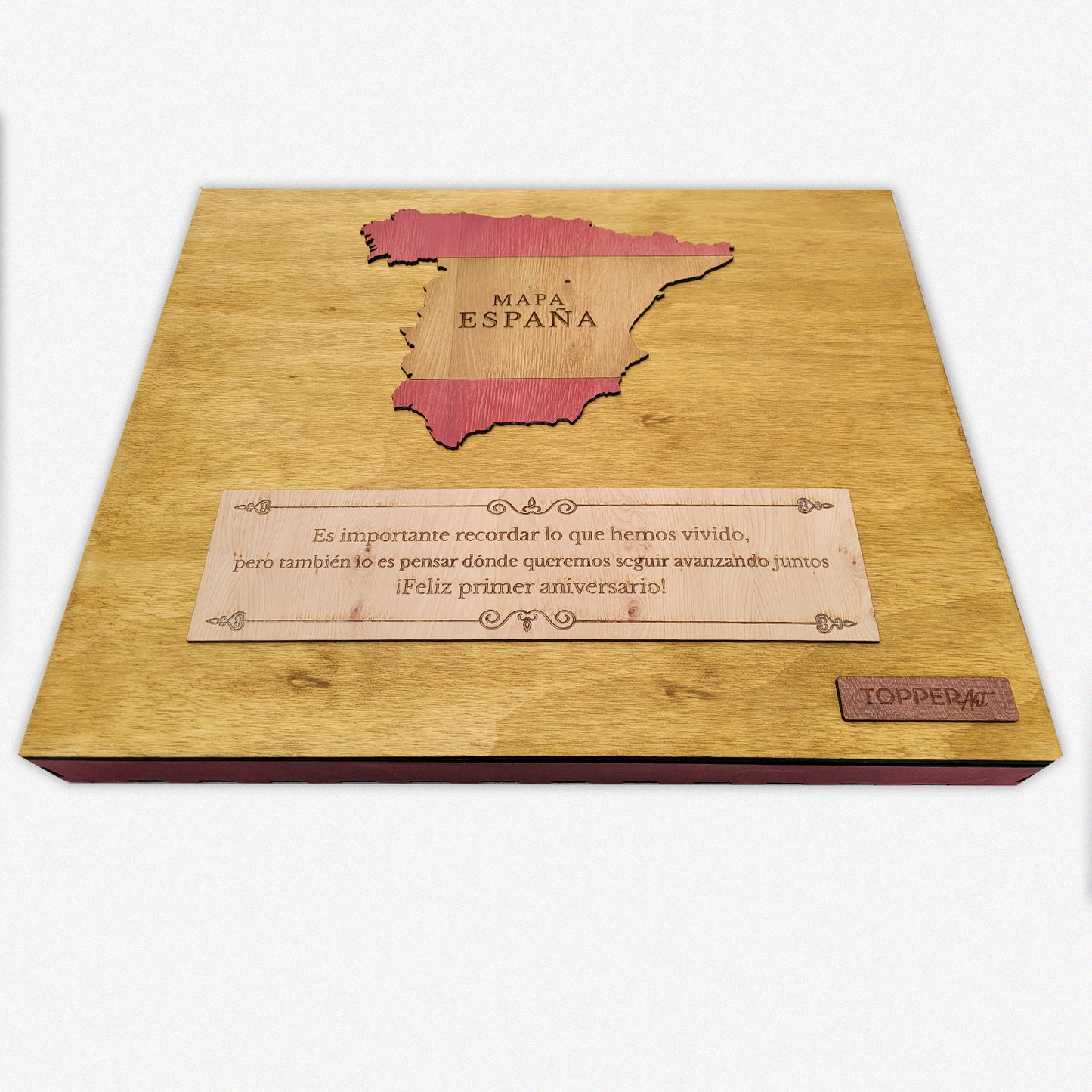 MAPA DE ESPAÑA DE MADERA 3D