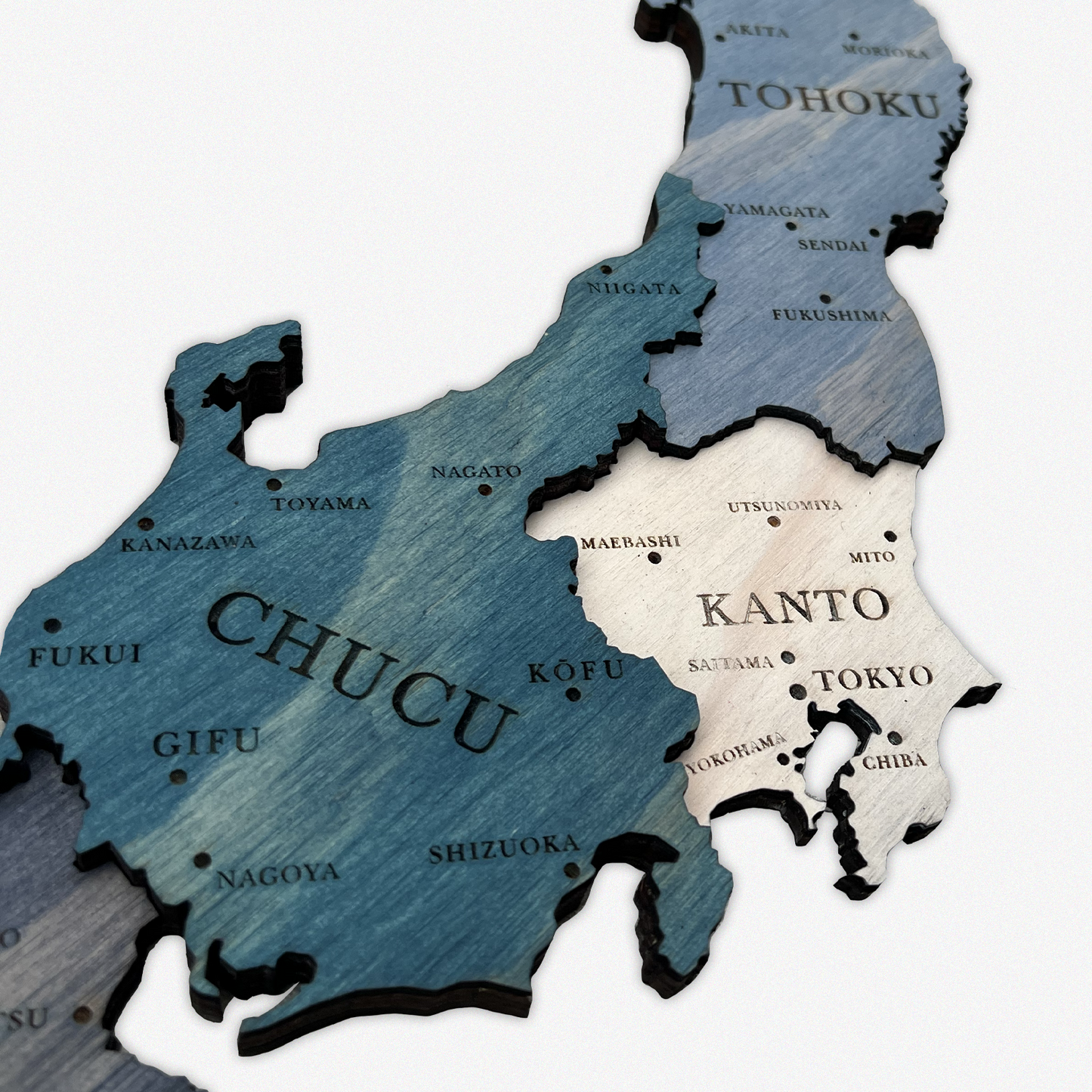 MAPA DE JAPÓN DE MADERA 3D