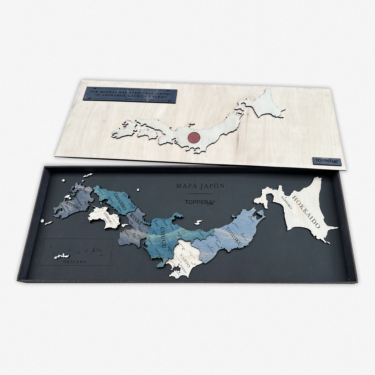 MAPA DE JAPÓN DE MADERA 3D