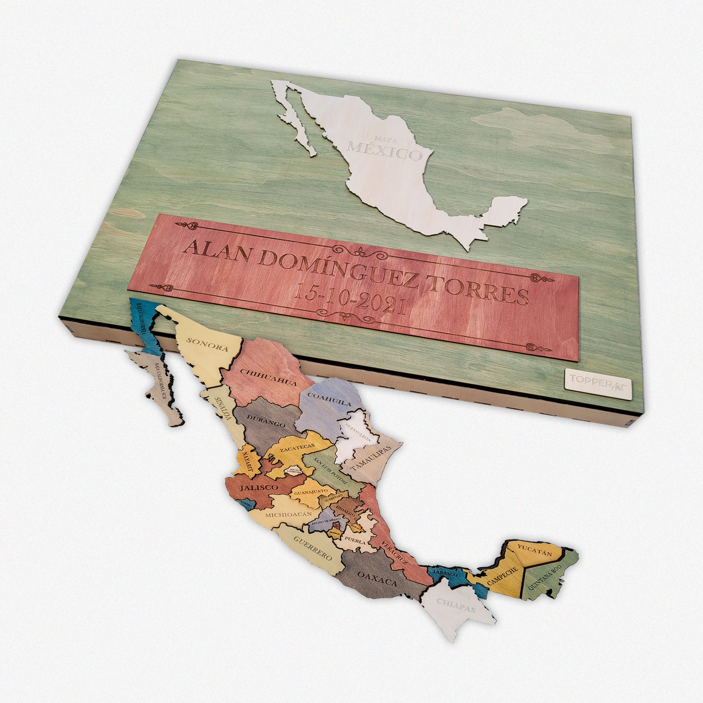 MAPA DE MÉXICO DE MADERA 3D