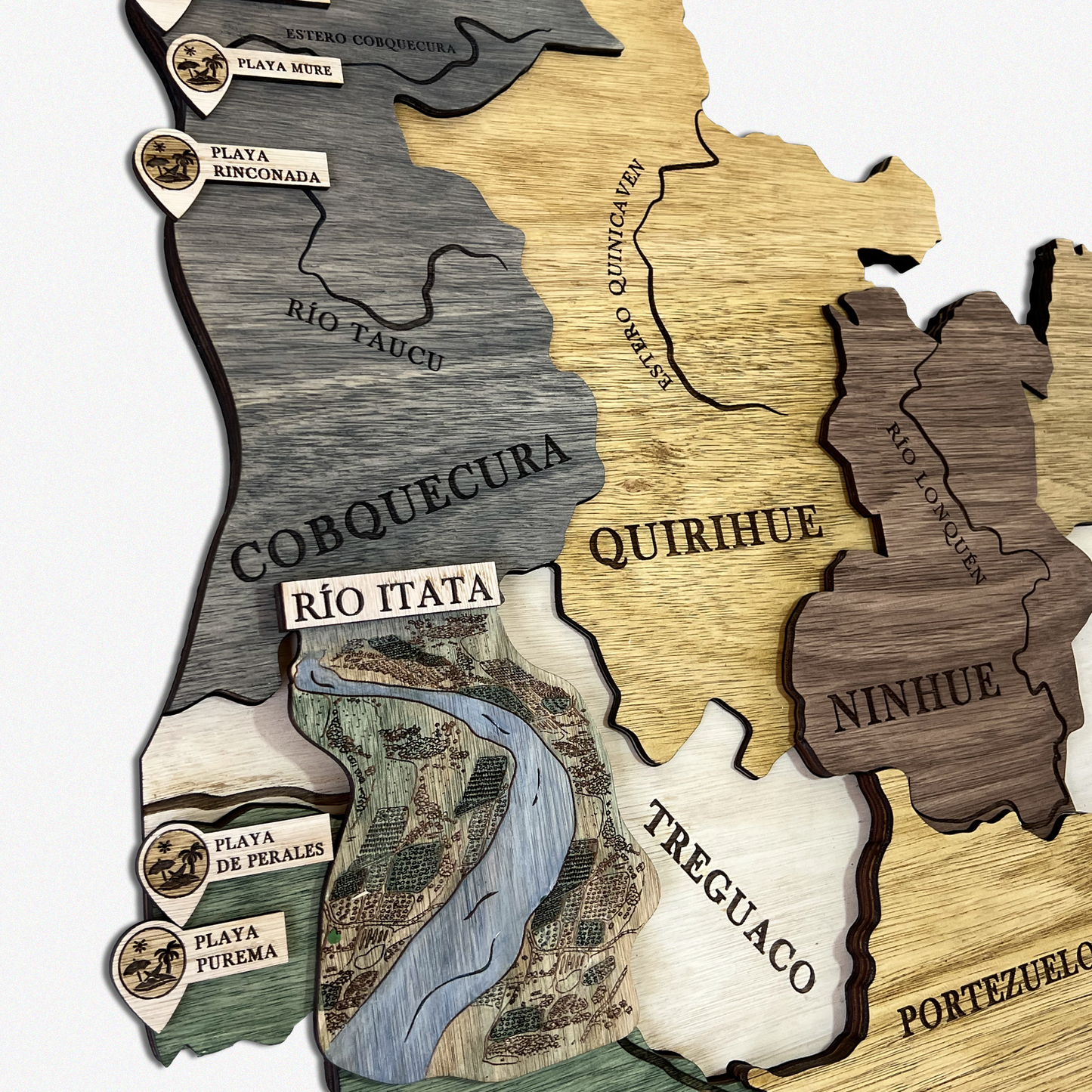 MAPA REGIÓN DE ÑUBLE GEOGRÁFICO DE MADERA 3D