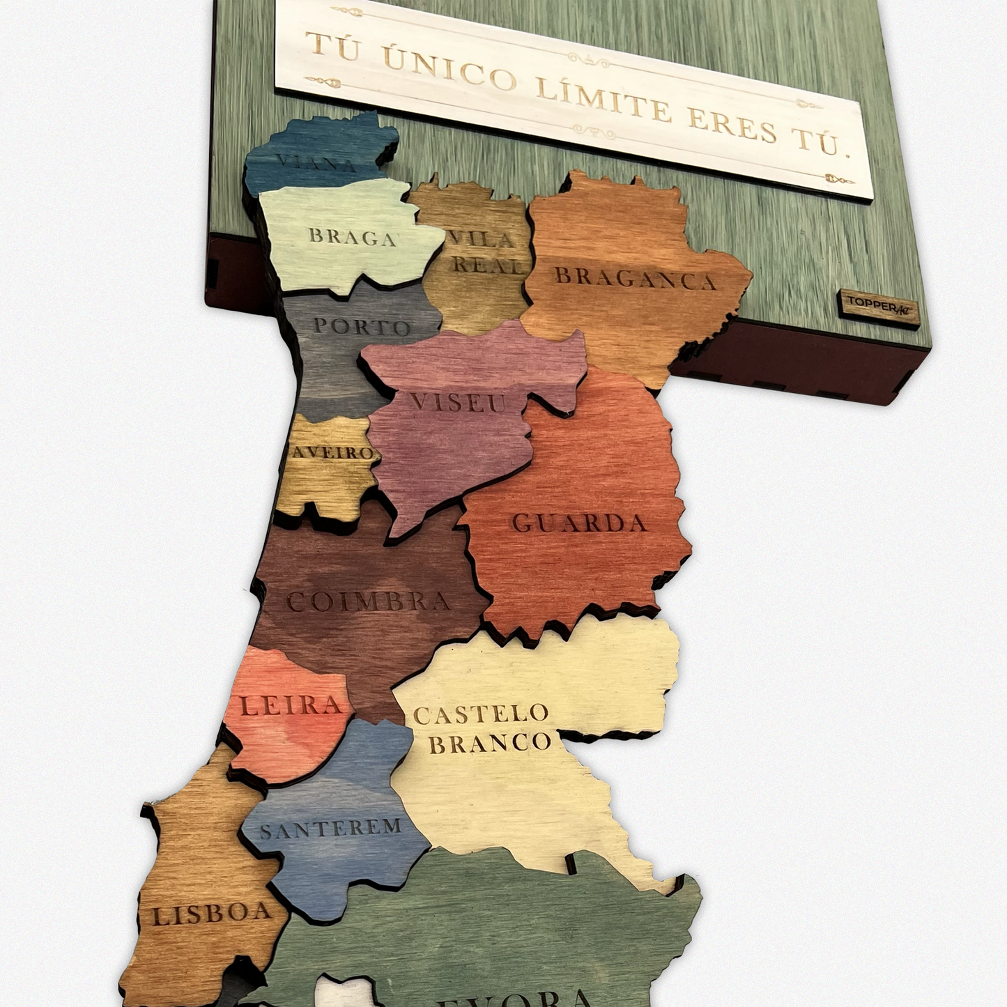 MAPA DE PORTUGAL DE MADERA 3D