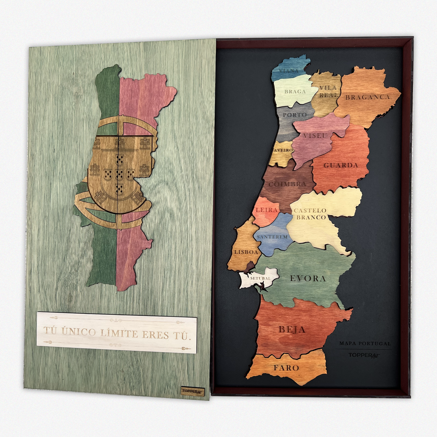 MAPA DE PORTUGAL DE MADERA 3D