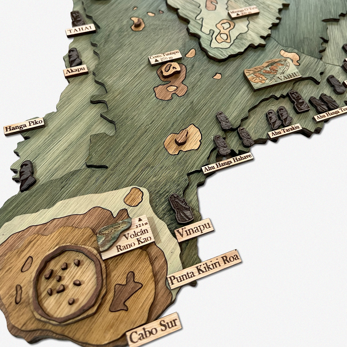 MAPA DE RAPA NUI EN MADERA 3D