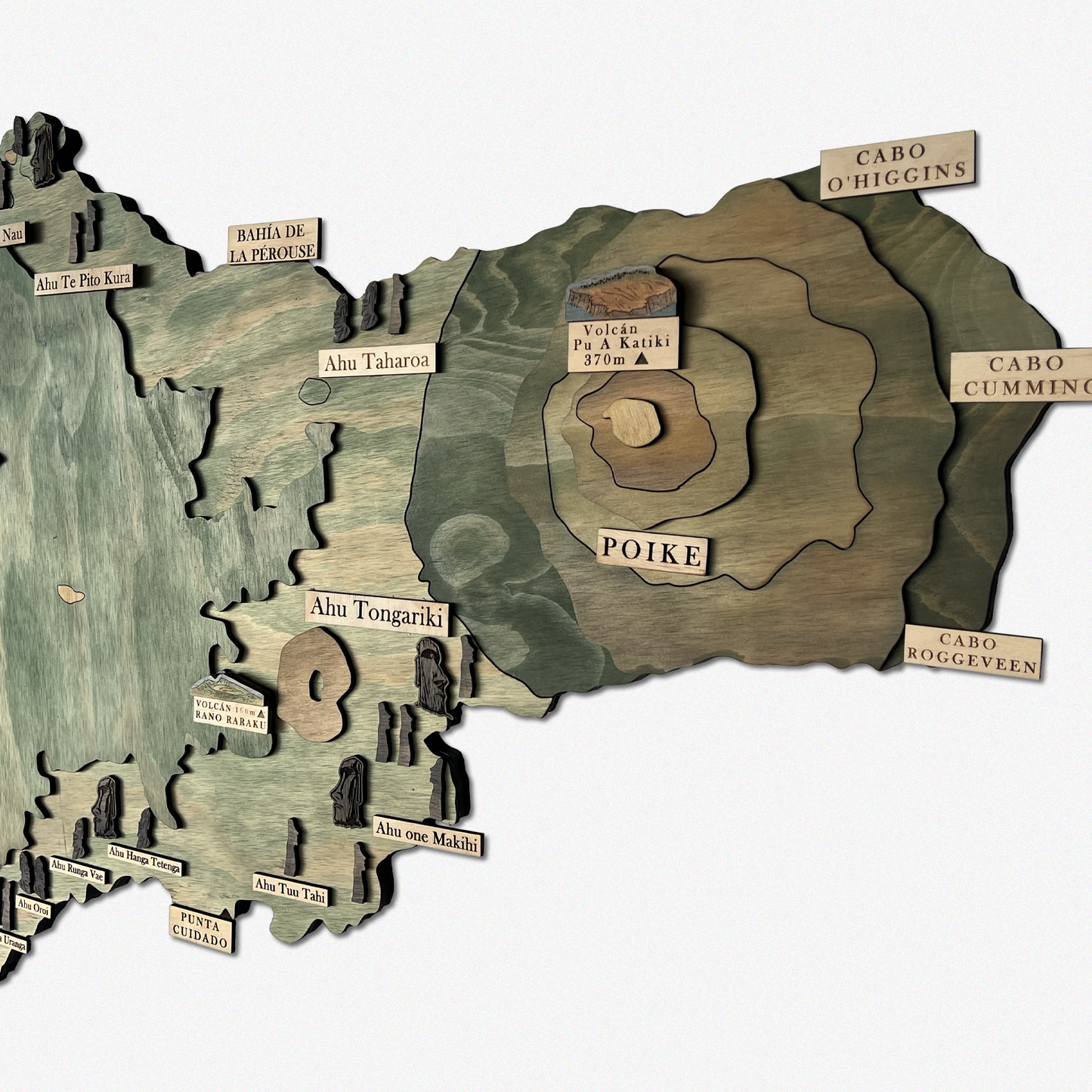 MAPA DE RAPA NUI EN MADERA 3D