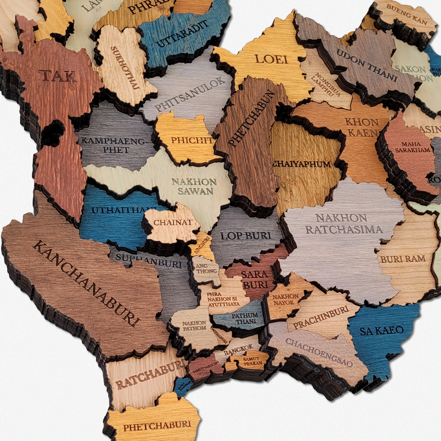 MAPA DE TAILANDIA DE MADERA 3D