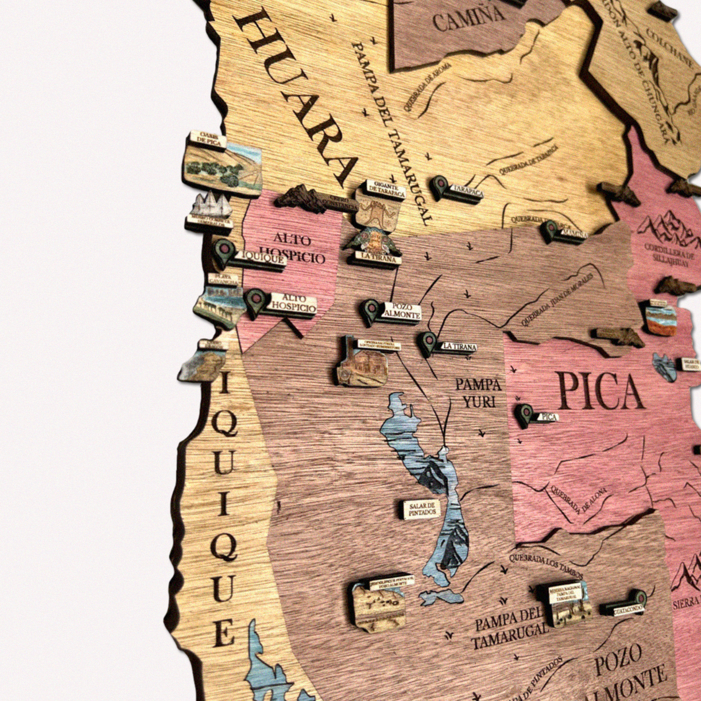MAPA REGIÓN DE TARAPACÁ GEOGRÁFICO DE MADERA 3D
