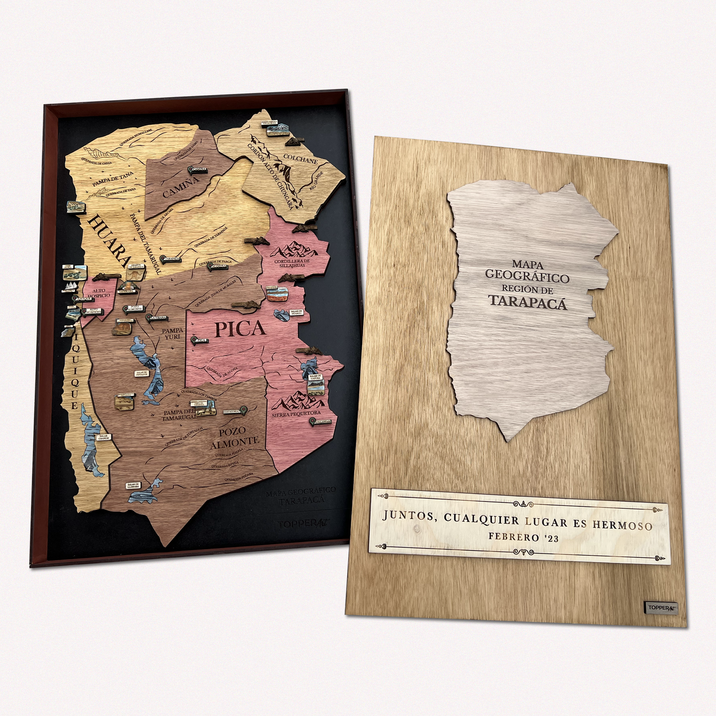 MAPA REGIÓN DE TARAPACÁ GEOGRÁFICO DE MADERA 3D