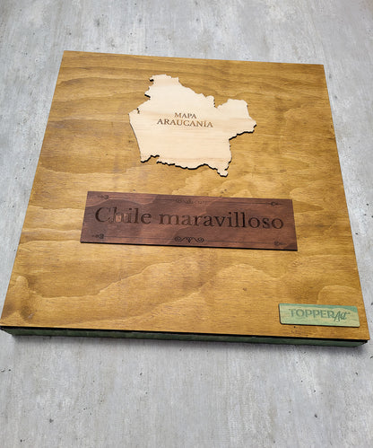 MAPA REGIÓN DE LA ARAUCANÍA DE MADERA 3D