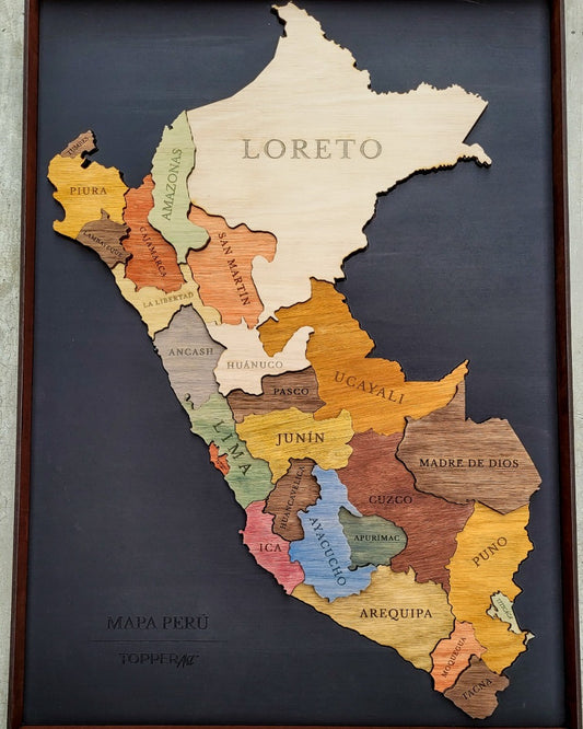 MAPA DE PERÚ DE MADERA 3D
