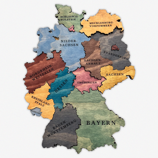 MAPA DE ALEMANIA DE MADERA 3D