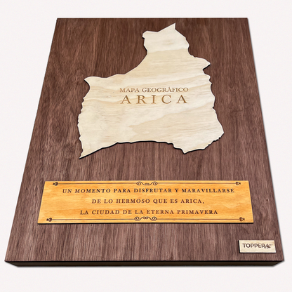 MAPA REGIÓN DE ARICA GEOGRÁFICO DE MADERA 3D