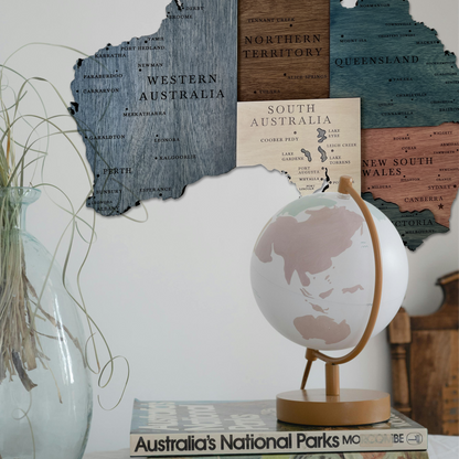 MAPA DE AUSTRALIA DE MADERA 3D