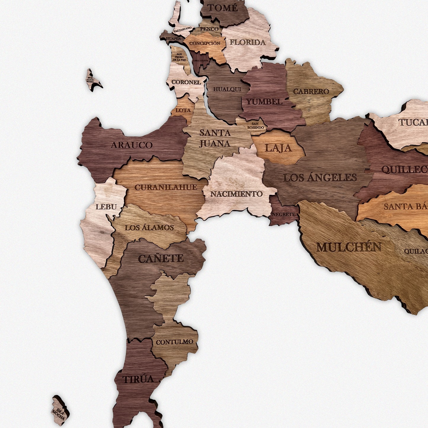 MAPA REGIÓN DEL BIO BÍO DE MADERA 3D