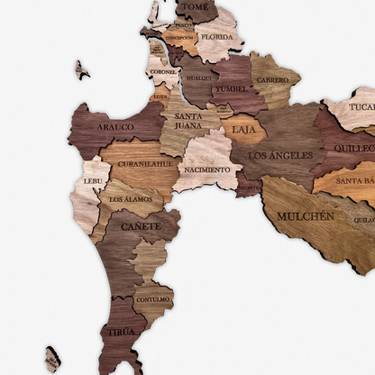 MAPA REGIÓN DEL BIO BÍO DE MADERA 3D
