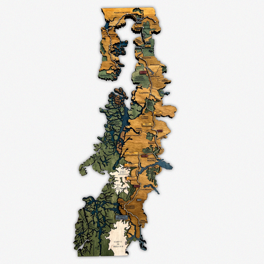 MAPA DE LA CARRETERA AUSTRAL DE MADERA 3D