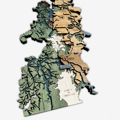 MAPA DE LA CARRETERA AUSTRAL DE MADERA 3D