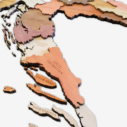 MAPA DE CROACIA DE MADERA 3D