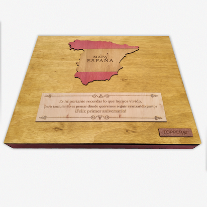 MAPA DE ESPAÑA DE MADERA 3D