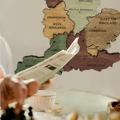 MAPA DE INGLATERRA DE MADERA 3D