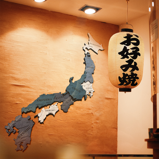 MAPA DE JAPÓN DE MADERA 3D