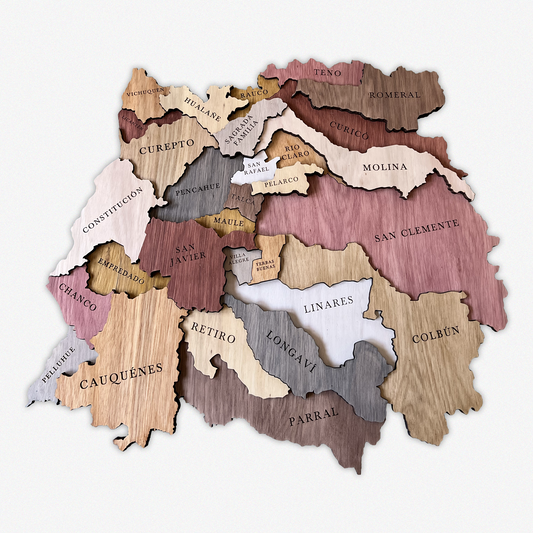 MAPA REGIÓN DE MAULE DE MADERA 3D