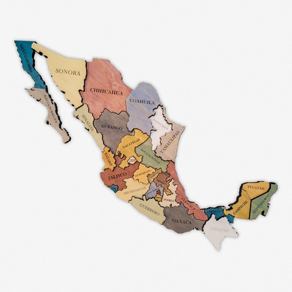 MAPA DE MÉXICO DE MADERA 3D