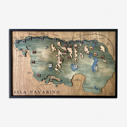 MAPA ISLA NAVARINO DE MADERA 3D