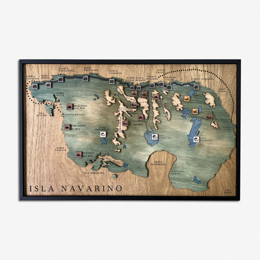 MAPA ISLA NAVARINO DE MADERA 3D