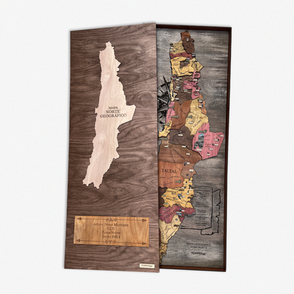 MAPA NORTE GEOGRÁFICO DE CHILE DE MADERA 3D