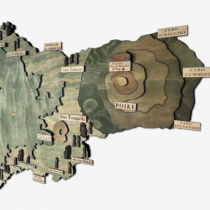 MAPA DE RAPA NUI EN MADERA 3D