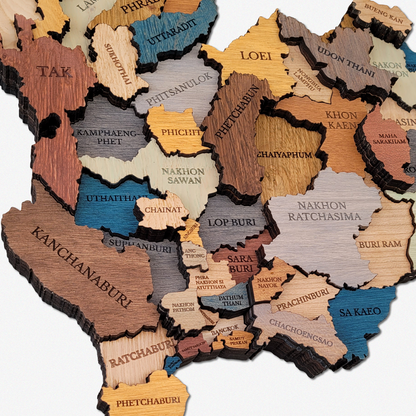 MAPA DE TAILANDIA DE MADERA 3D