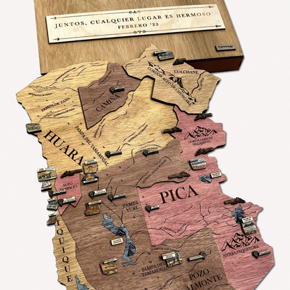 MAPA REGIÓN DE TARAPACÁ GEOGRÁFICO DE MADERA 3D