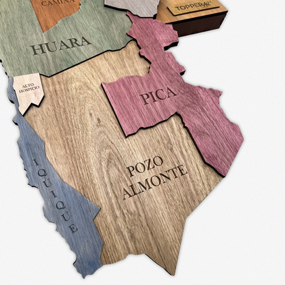 MAPA REGIÓN DE TARAPACÁ DE MADERA 3D