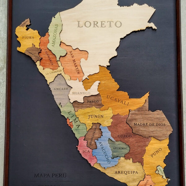 Mapa de Perú de Madera 3D