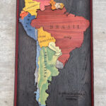Mapa de Sudamérica de Madera 3D