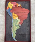 Mapa de Sudamérica de Madera 3D