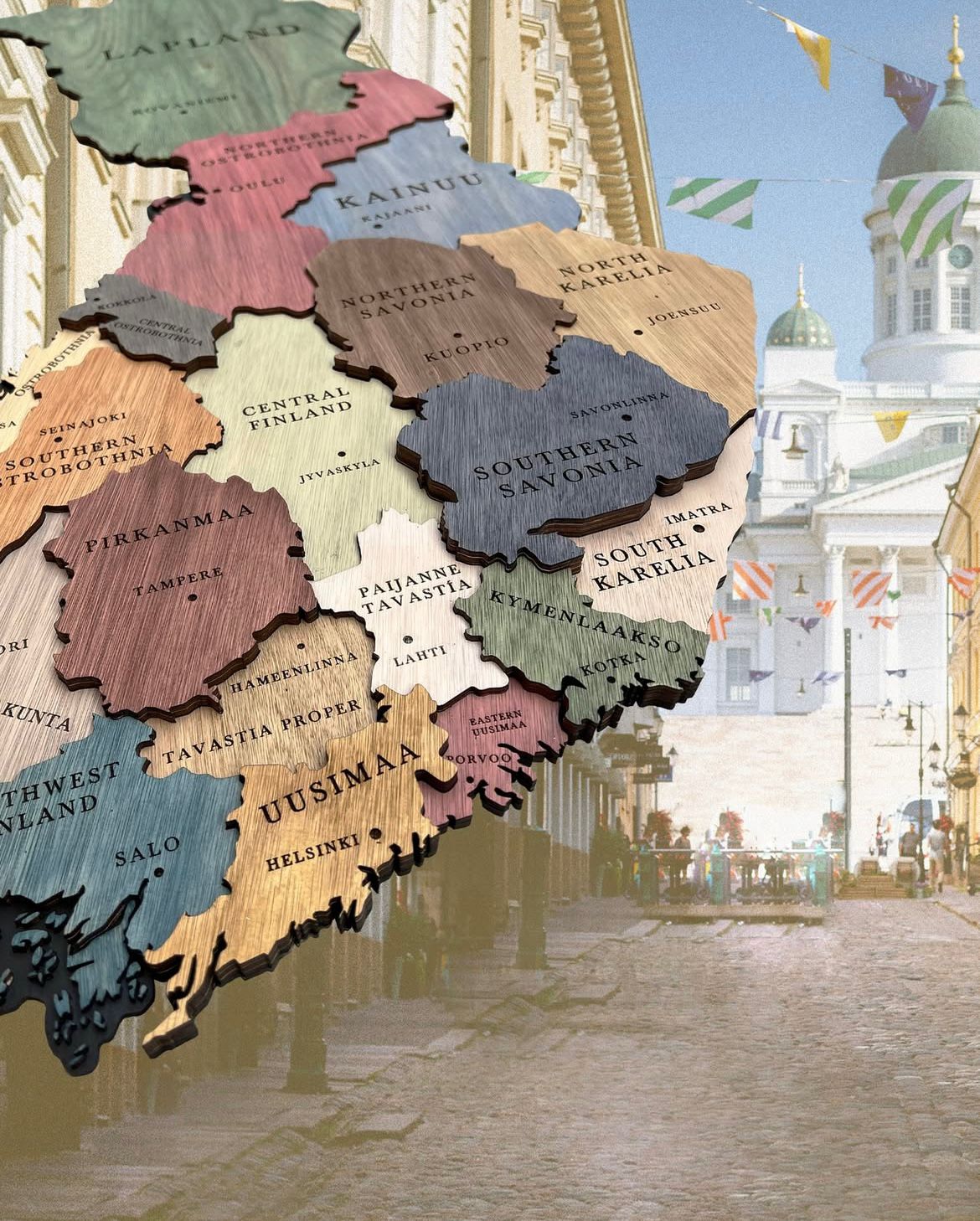 Mapa de madera otros paises