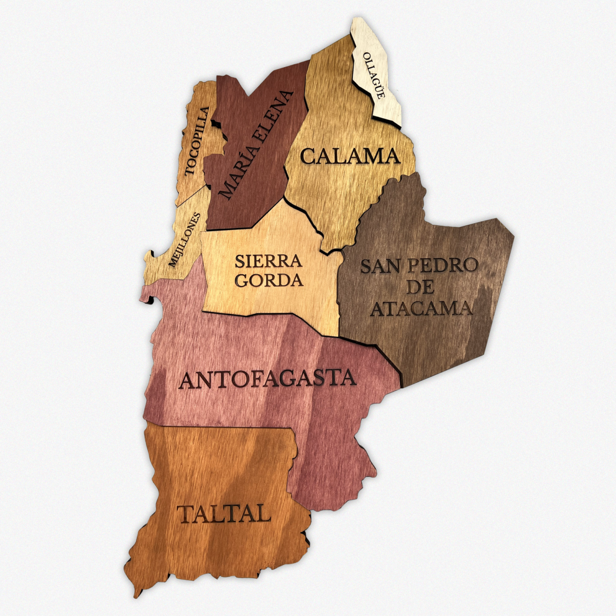 Mapas regionales de madera Topper Art