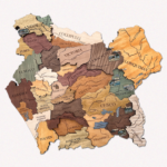 Mapa Región de la Araucanía Geográfico de Madera 3D